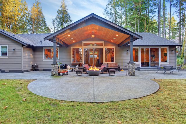 Backyard with Fire Pit